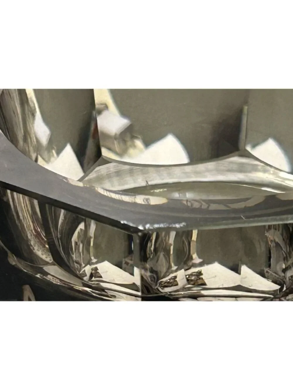 Josef Hoffman Vase Moser Prism Faceted Smokey Gray Crystal Glass Art Deco 6